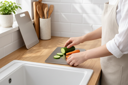 Cutting board in-use lifestyle shot