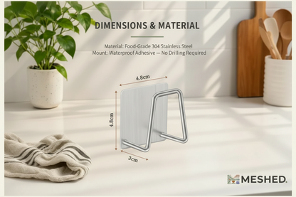 Dimensions infographic single holder kitchen background